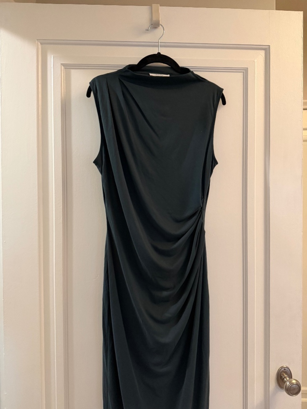 Reiss Deep Teal Mock-Neck Midi Dress sz m